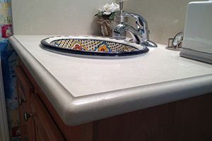 counter with bullnose edge vanity